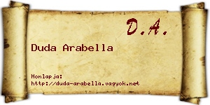 Duda Arabella névjegykártya